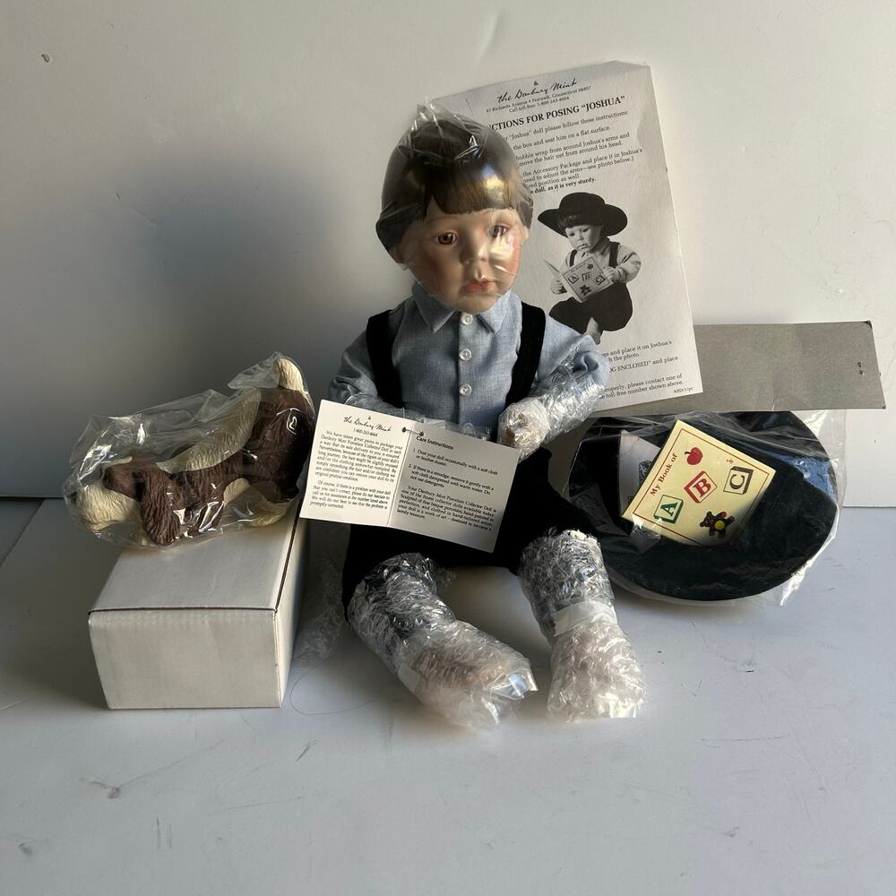 Danbury Mint Joshua Porcelain Collector Doll FayZah Spanos w Box COA